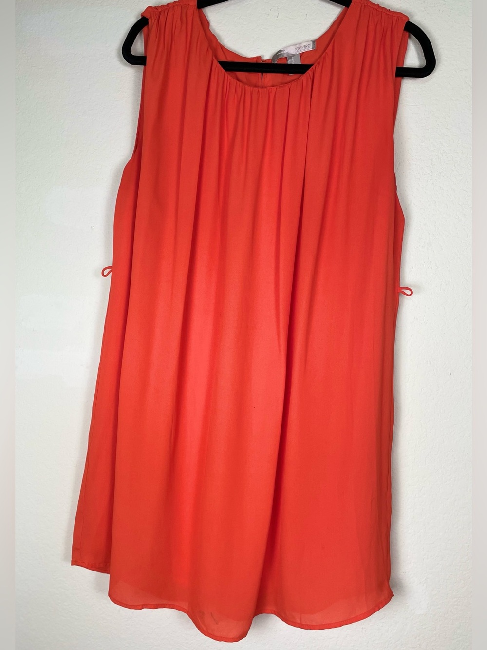 Vintage Forever 21 Contemporary Coral Sleeveless Mini Dress Medium - Picture 5 of 12